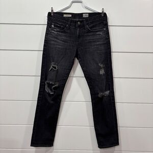 AG Adriano Goldschmied The Piper Crop Slouchy Slim Crop size 25R black jeans